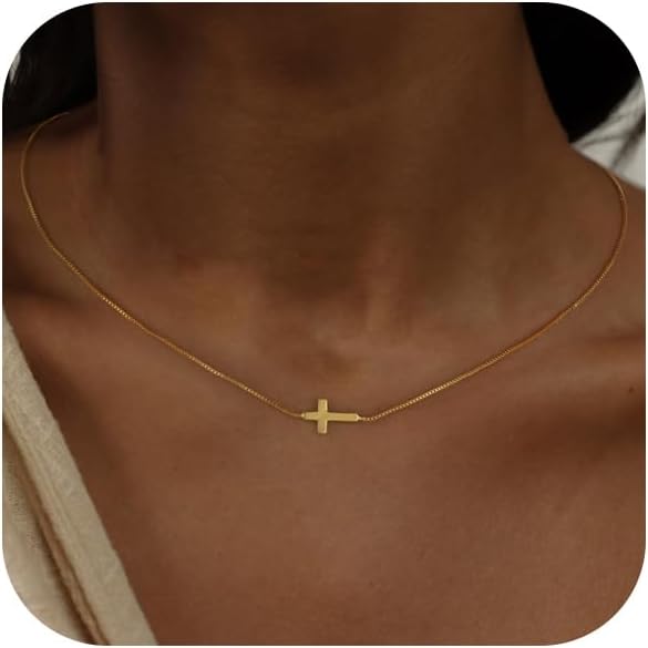 Sideways Cross Necklace for Women