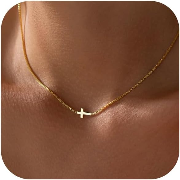 Sideways Cross Necklace for Women