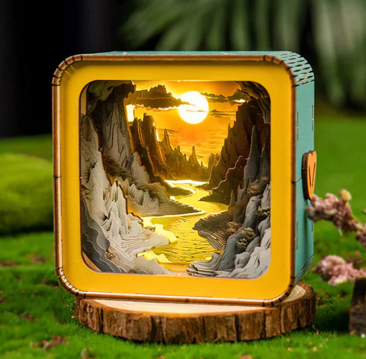 DIY LED Light 3D Wooden Puzzle -Long River Sunset Kit