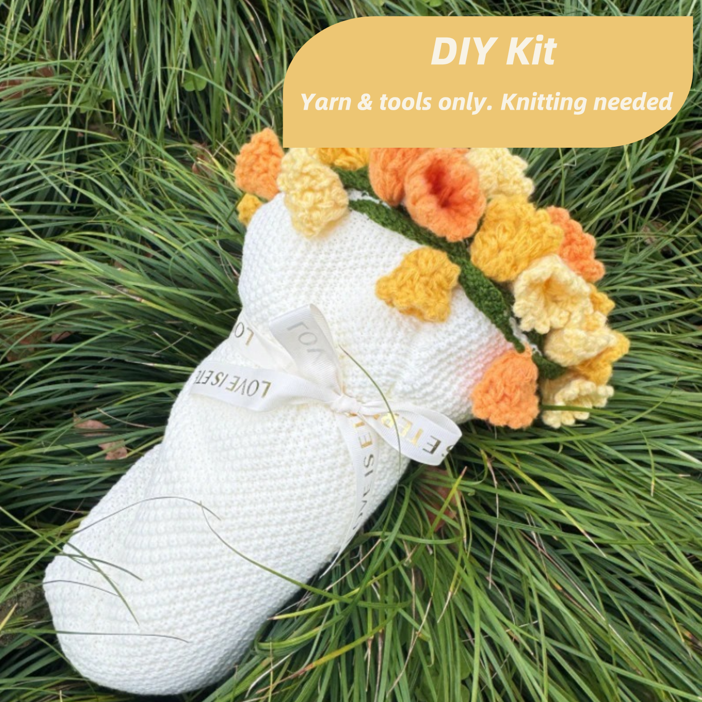 Hand-Knitted Rose Blanket DIY Craft Kit & Finished Gift – Perfect for Mother’s Day & Valentine’s Day (Buy 2 get 10% off)