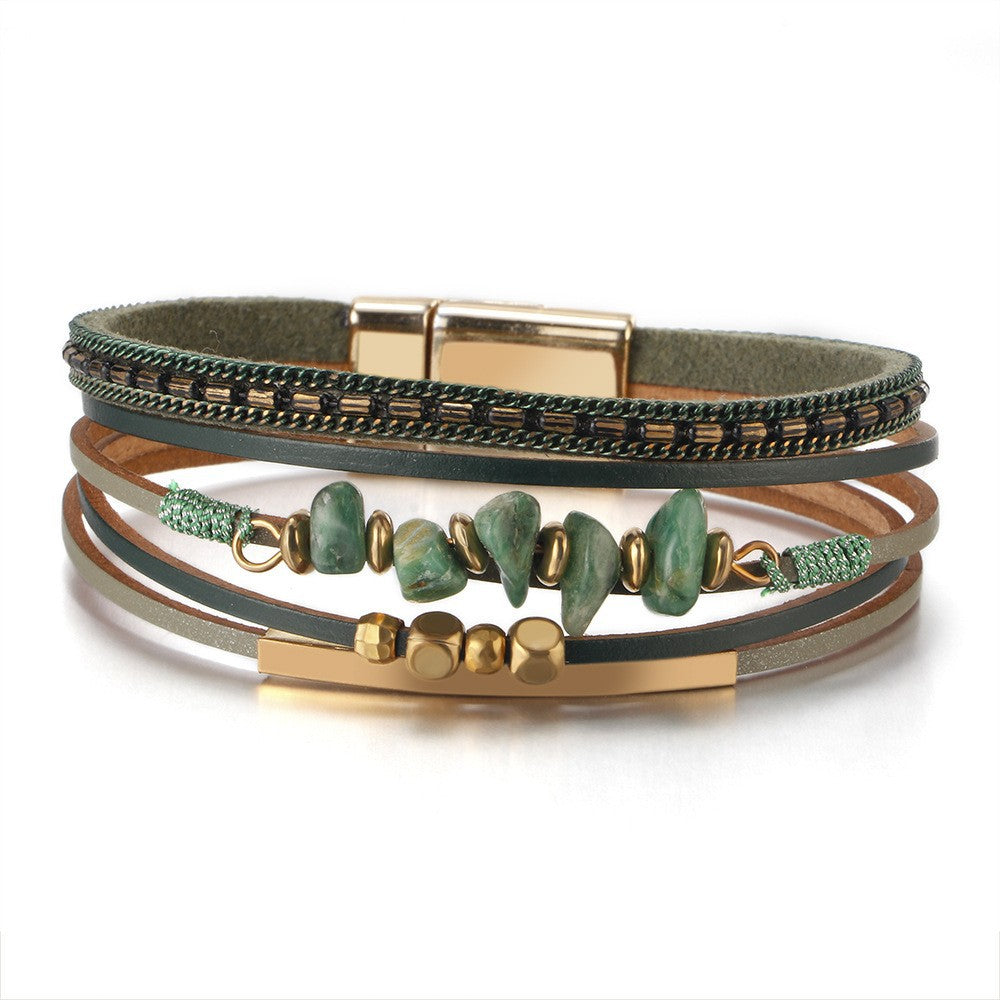 Boho Leather Wrap Bracelet