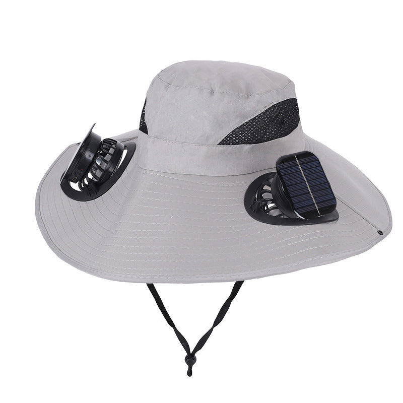 Solar Powered Cooling Hat – Dual Fan Wide Brim Sun Hat