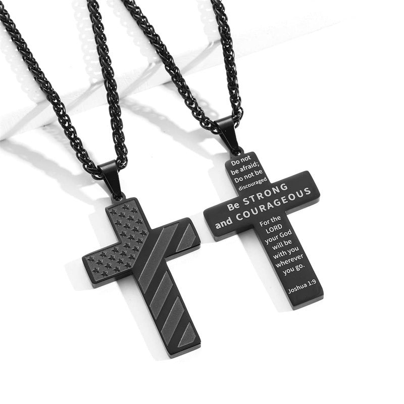 American Flag Cross Necklace