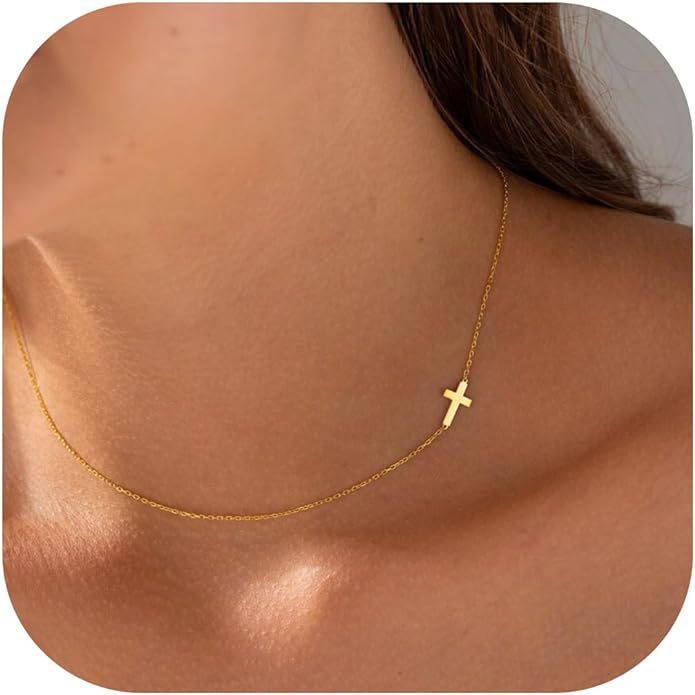Sideways Cross Necklace for Women