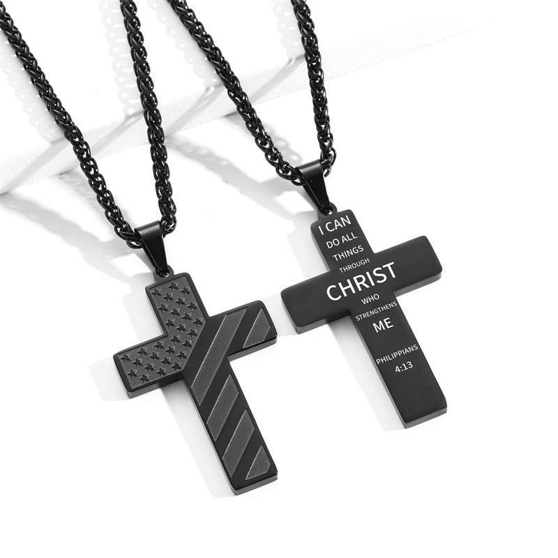 American Flag Cross Necklace