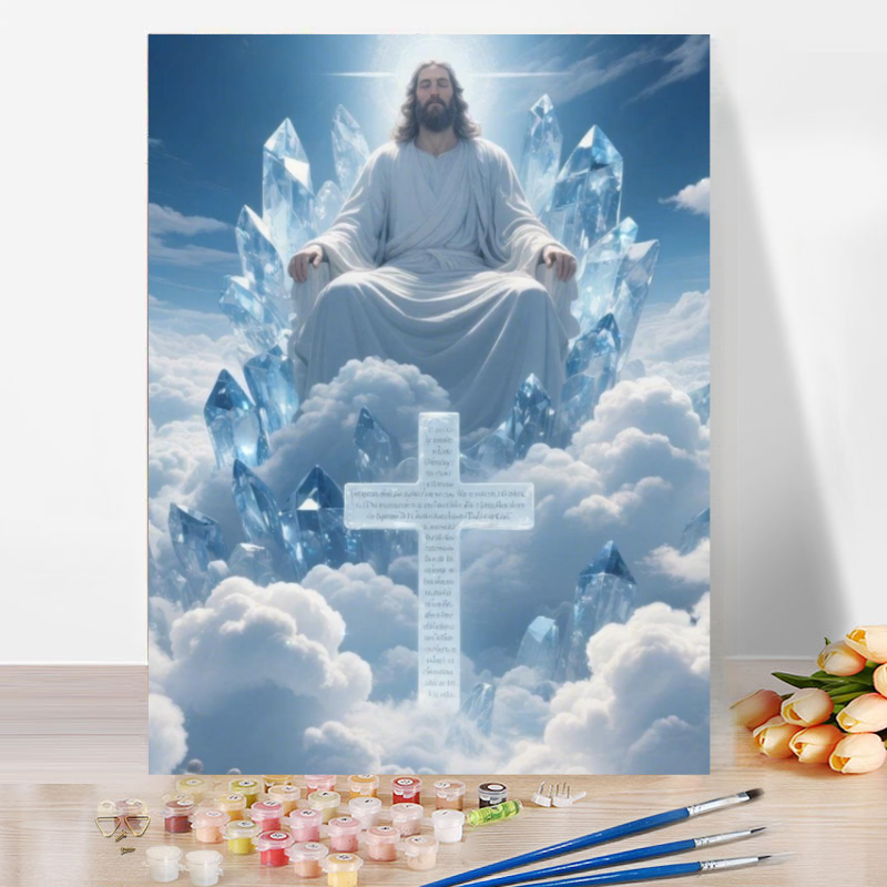 Heavenly Christ on Throne Paint by Numbers – Majestic Vision of Glory