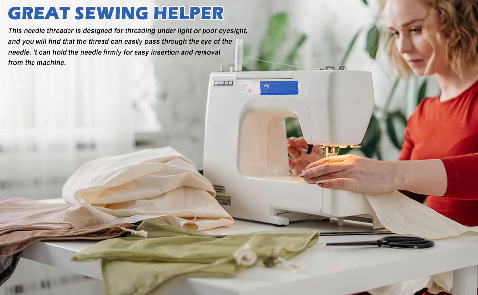 Passador de linha automático para agulha de máquina de costura - Ferramenta para inserção rápida de pontos