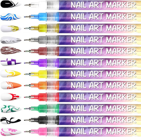 💅Instant Glam Nails – 12 Color Nail Art Pen Set