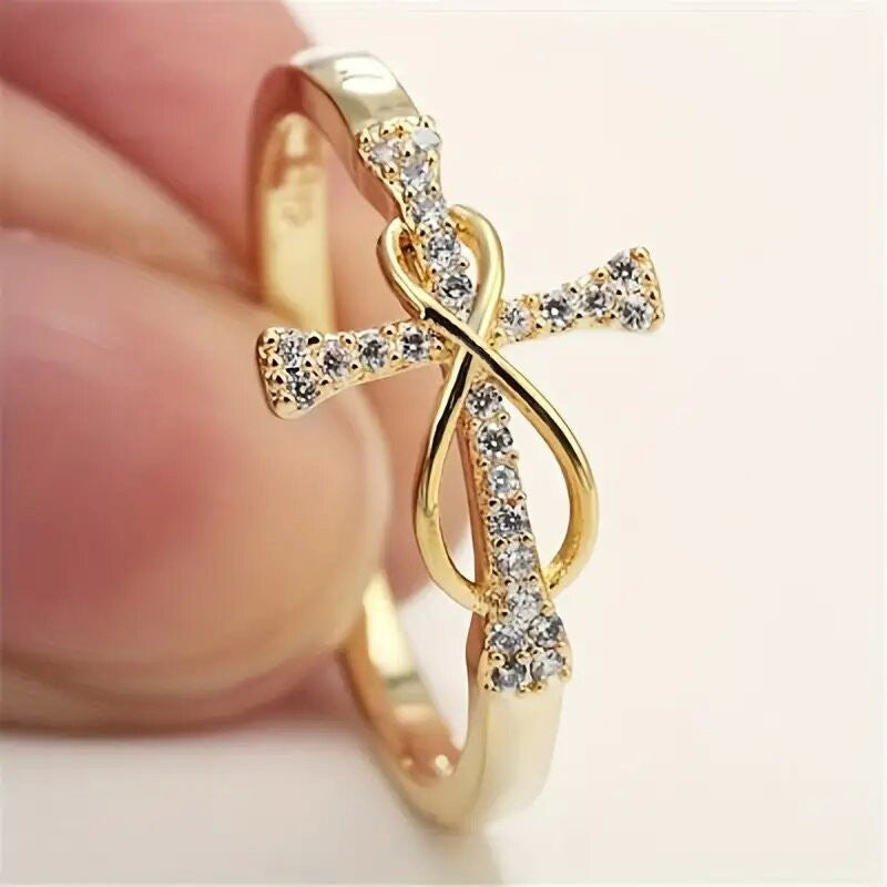 Sparkle Cross Ring