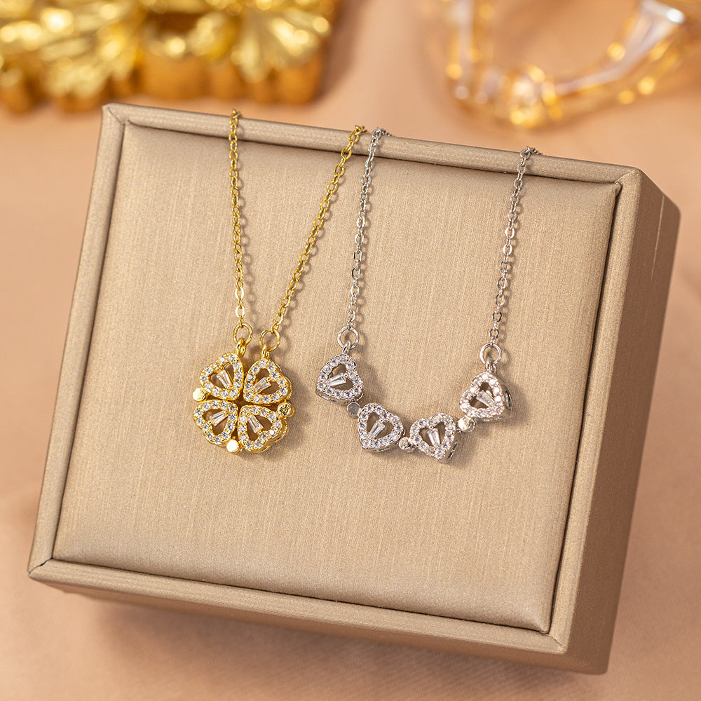 Lucky Heart Clover Convertible Necklace