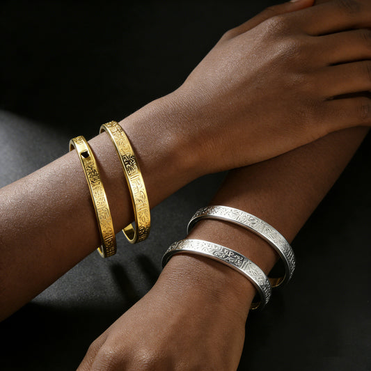 Engraved Script Cuff Bracelet
