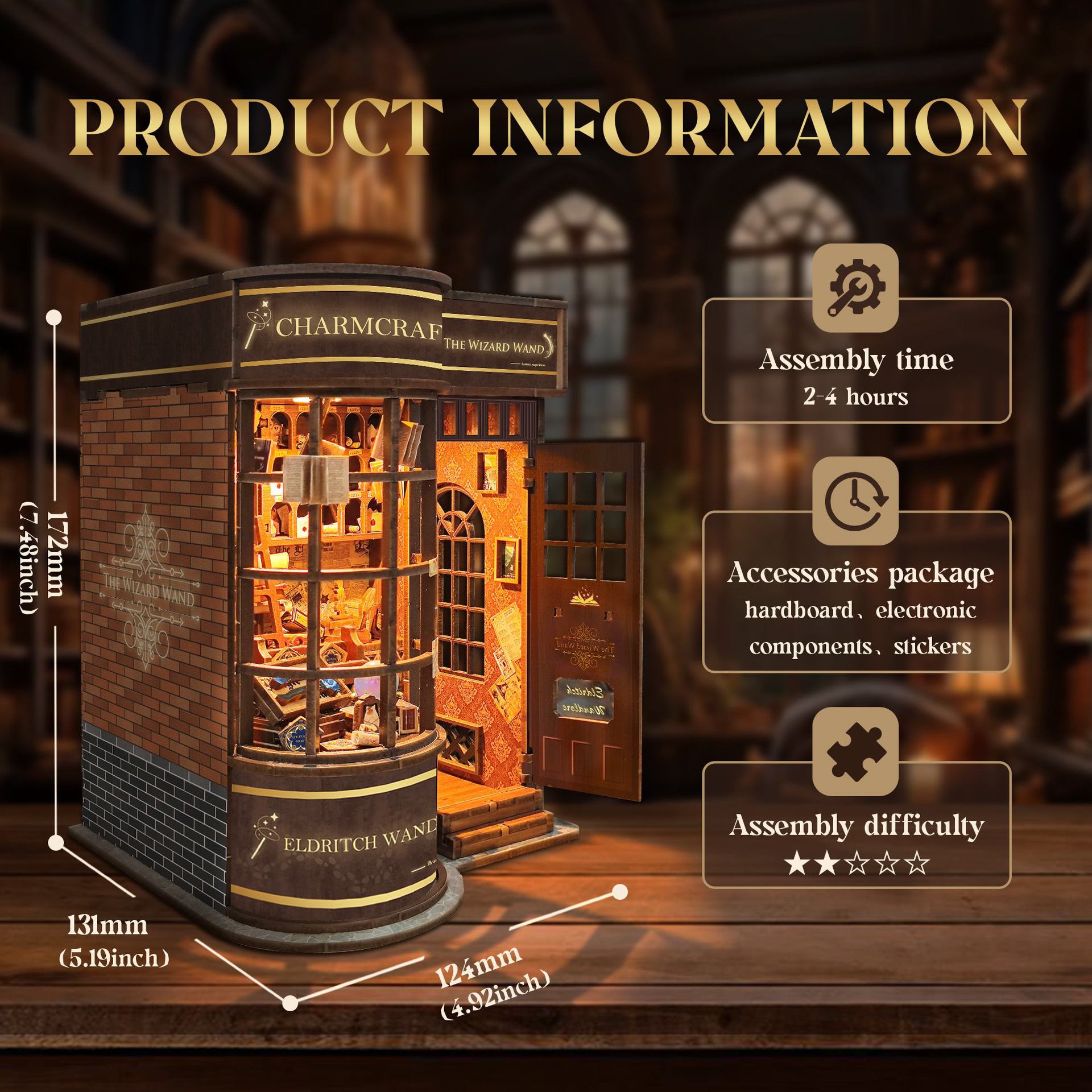 Magic Wand Store-DIY 3D Book Nook Model Kit