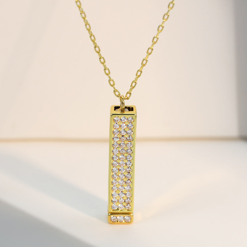 Secret Love Crystal Bar Necklace
