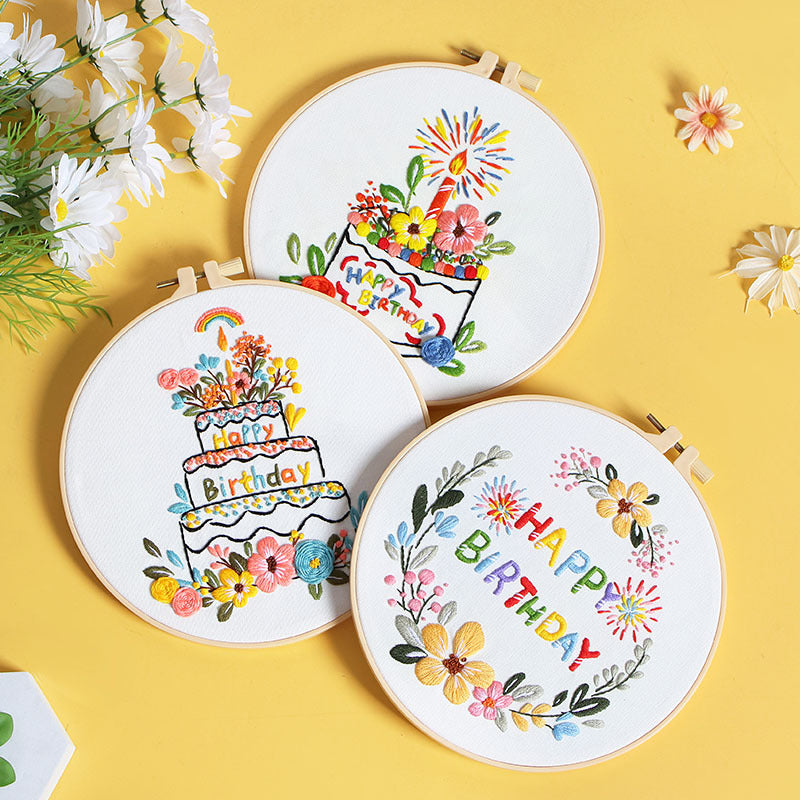 Birthday Cake Embroidery Kit