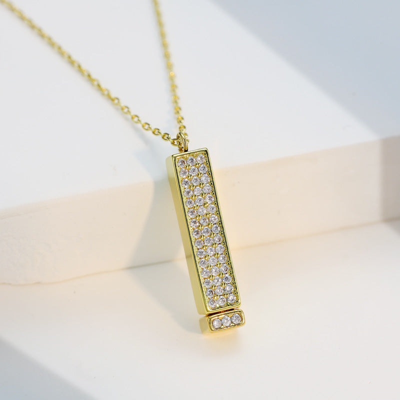 Secret Love Crystal Bar Necklace