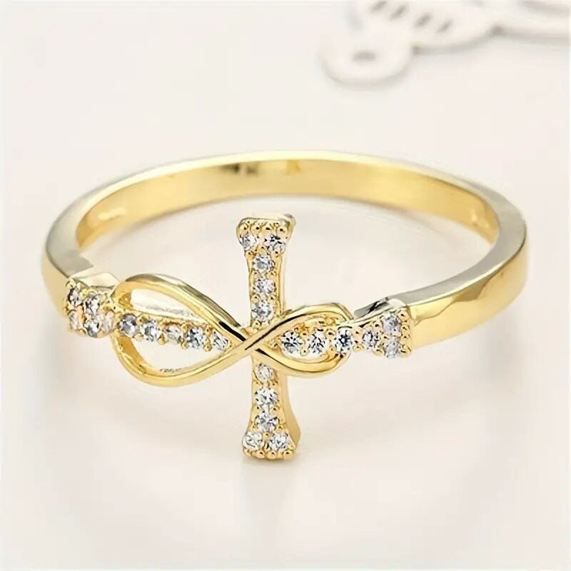 Sparkle Cross Ring
