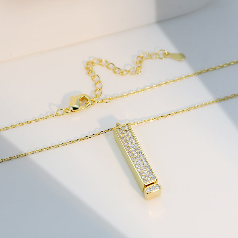 Secret Love Crystal Bar Necklace