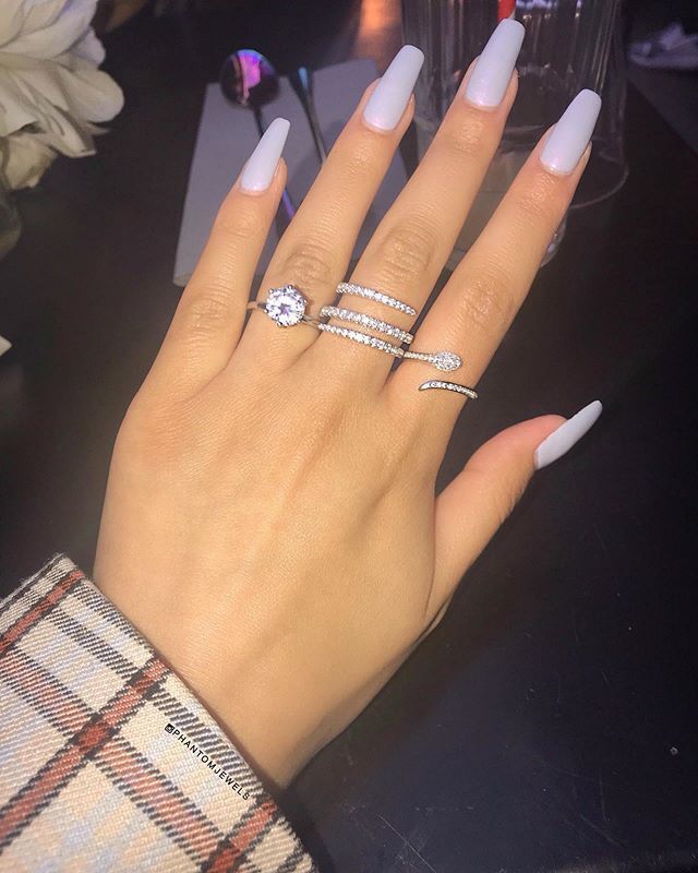 Anillo de cóctel con tres filas de diamantes y circonitas cúbicas, chapado en oro de 14 quilates o vermeil de oro de 18 quilates, para mujer | Anillo ajustable de circonitas de varias filas con banda abierta 