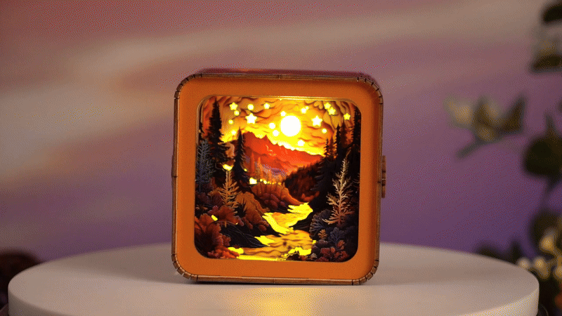 DIY LED Light 3D Wooden Puzzle -Long River Sunset Kit