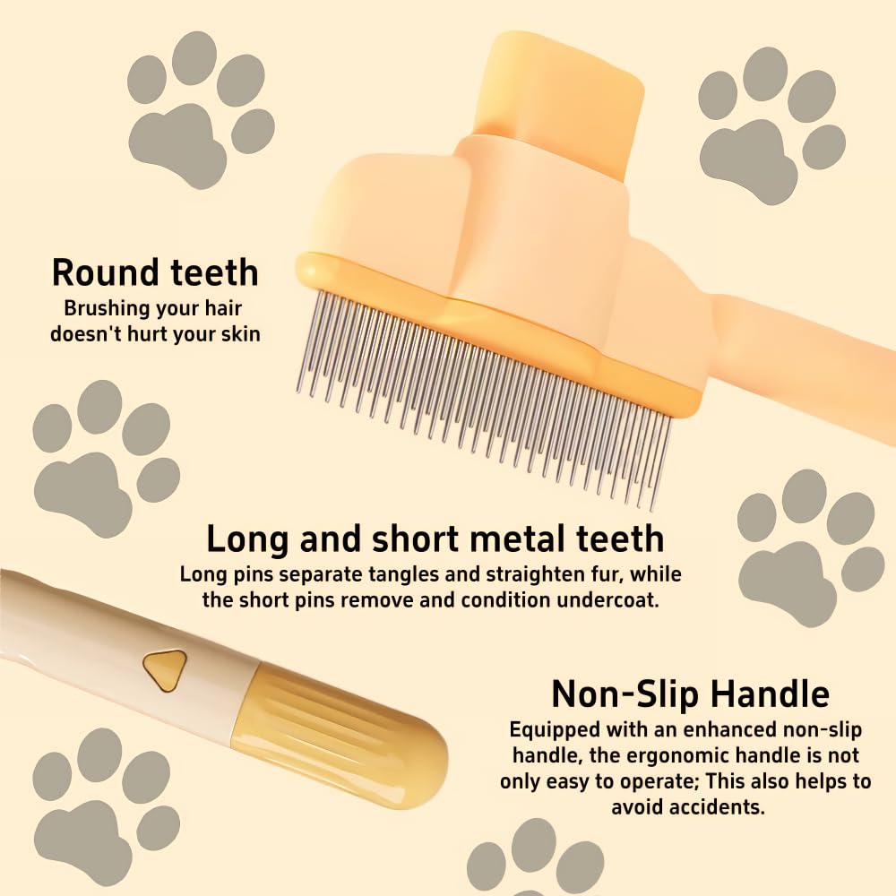 Self-Cleaning Flea Comb for Pets | Pet Grooming Brush