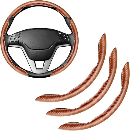 2026 Brand New Carbon Fiber Silicone Anti-Slip Steering Wheel Cover