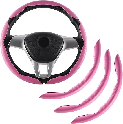 2026 Brand New Carbon Fiber Silicone Anti-Slip Steering Wheel Cover