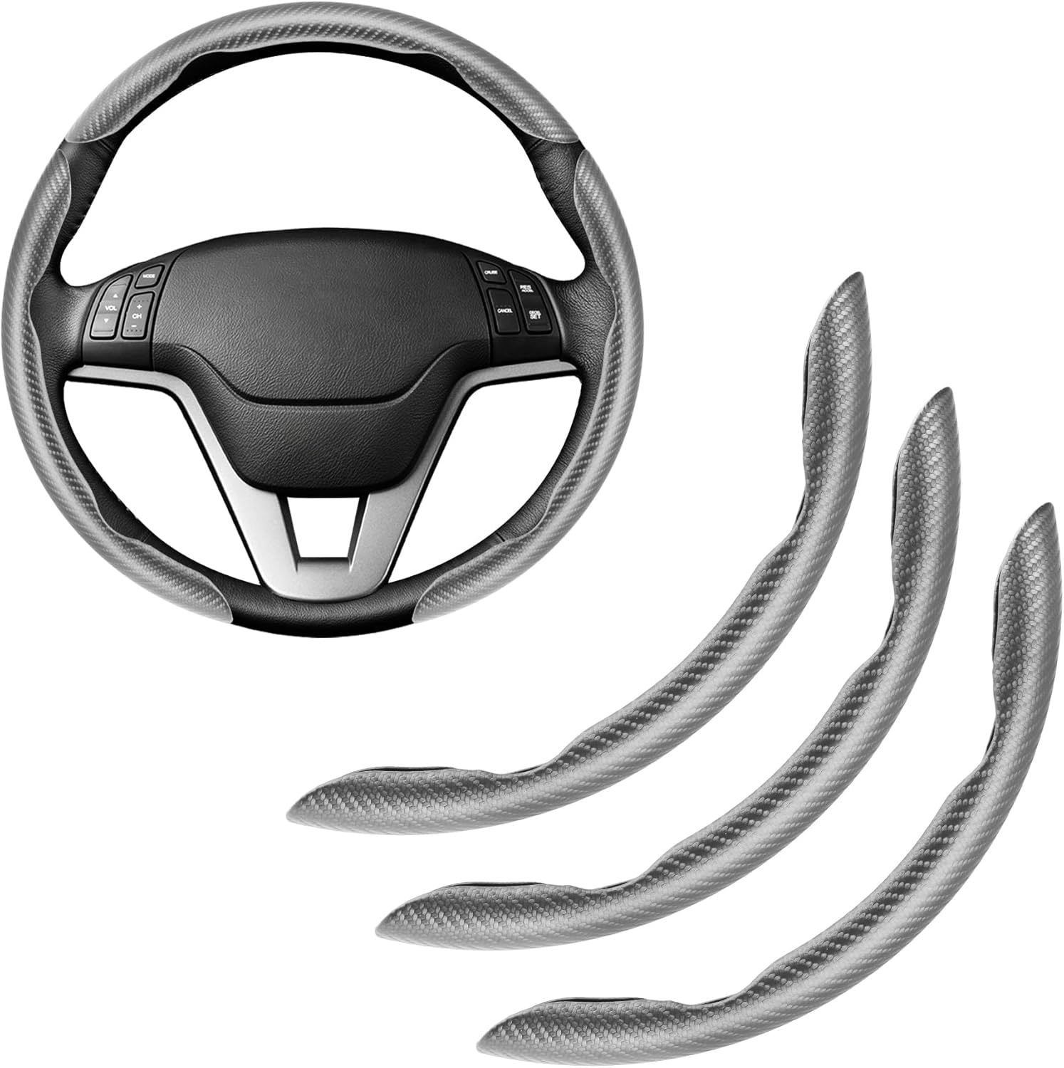 2026 Brand New Carbon Fiber Silicone Anti-Slip Steering Wheel Cover