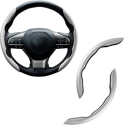 2026 Brand New Carbon Fiber Silicone Anti-Slip Steering Wheel Cover