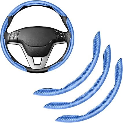 2026 Brand New Carbon Fiber Silicone Anti-Slip Steering Wheel Cover