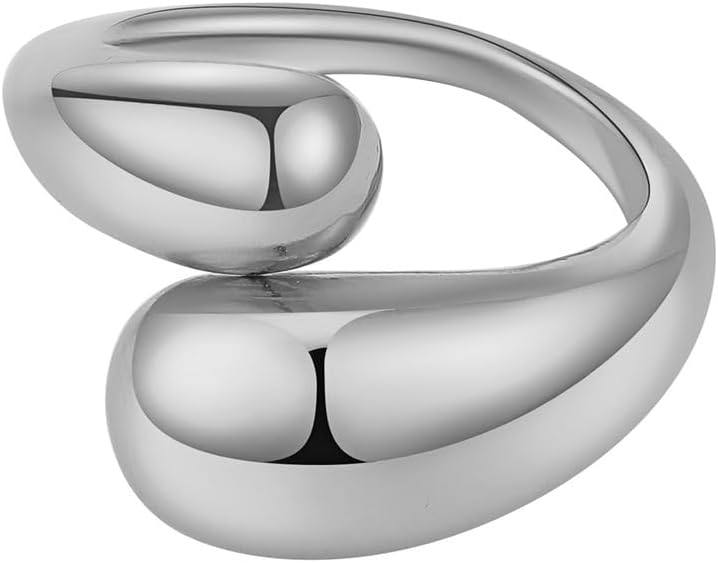 Teardrop Dome Adjustable Ring 14K Gold Plated