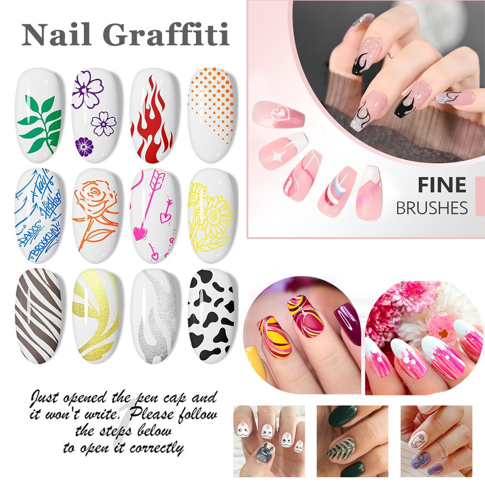 💅Instant Glam Nails – 12 Color Nail Art Pen Set