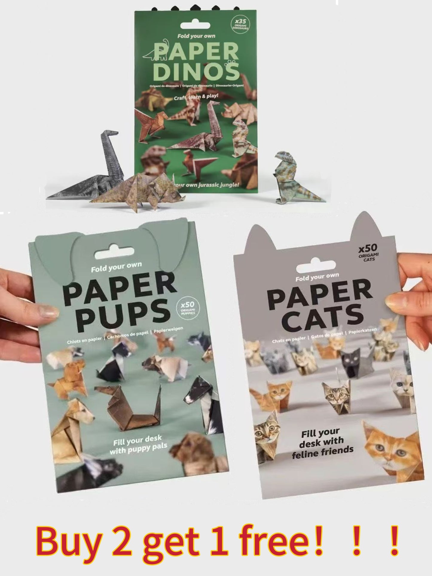 50 Sheets DIY Origami Cat Paper Kit