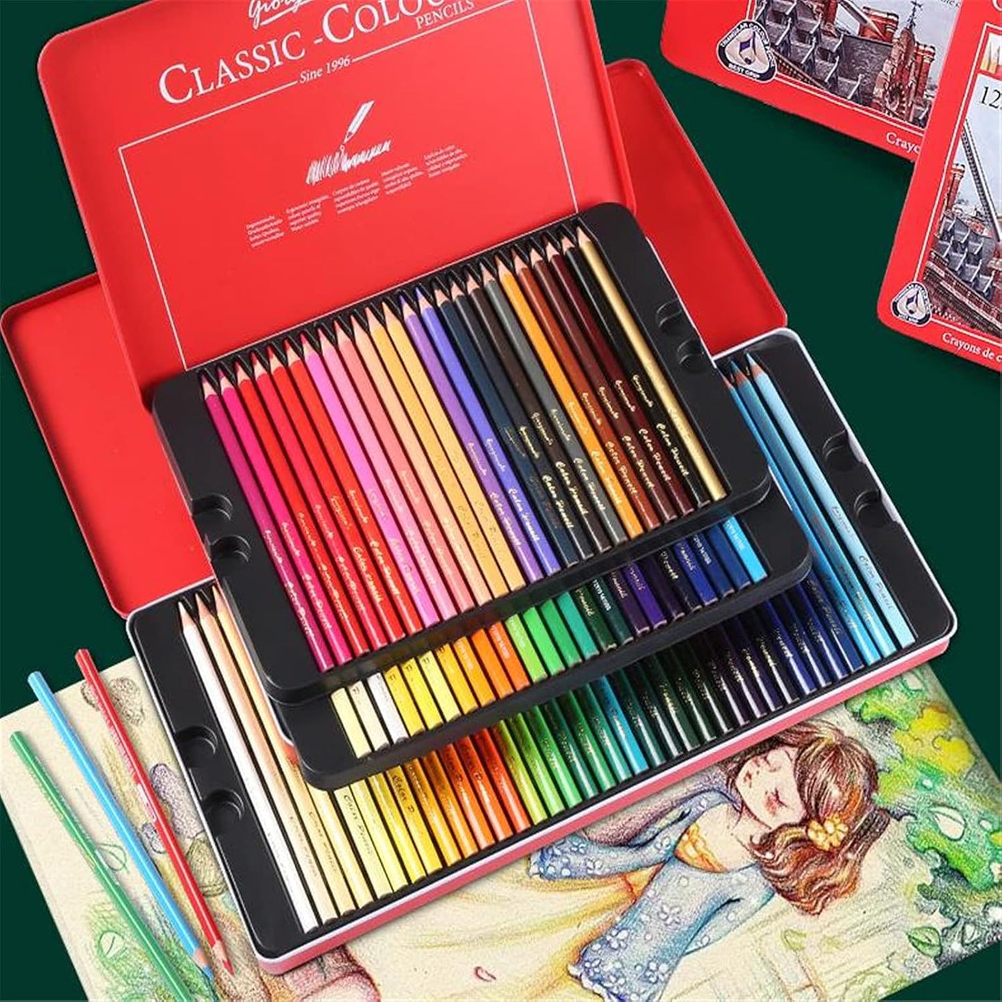 Tin Case Oil-Based Color Pens