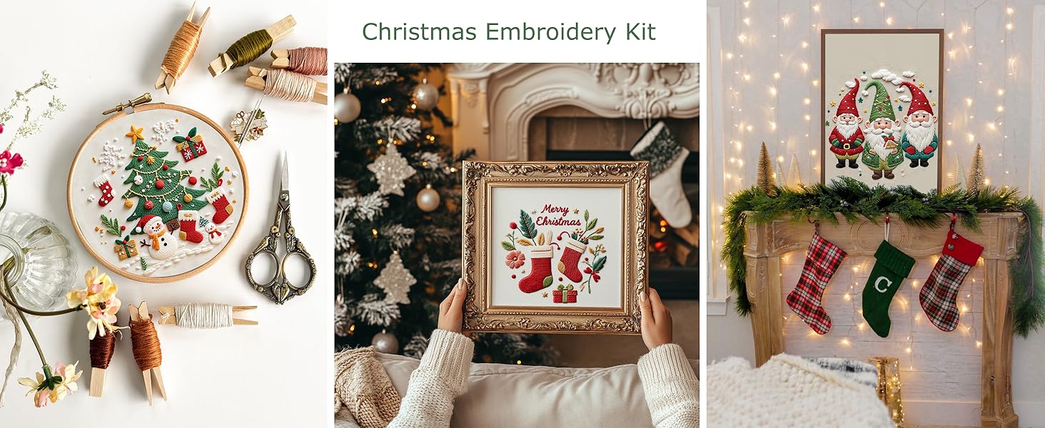 Cozy Christmas Gnome Embroidery Kit