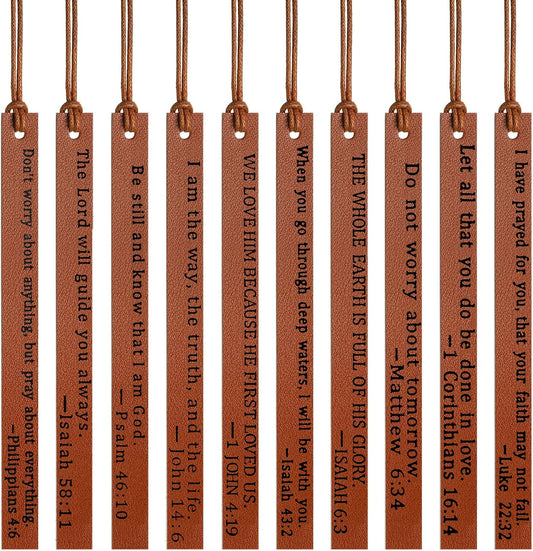 Leather Bible Bookmark Set