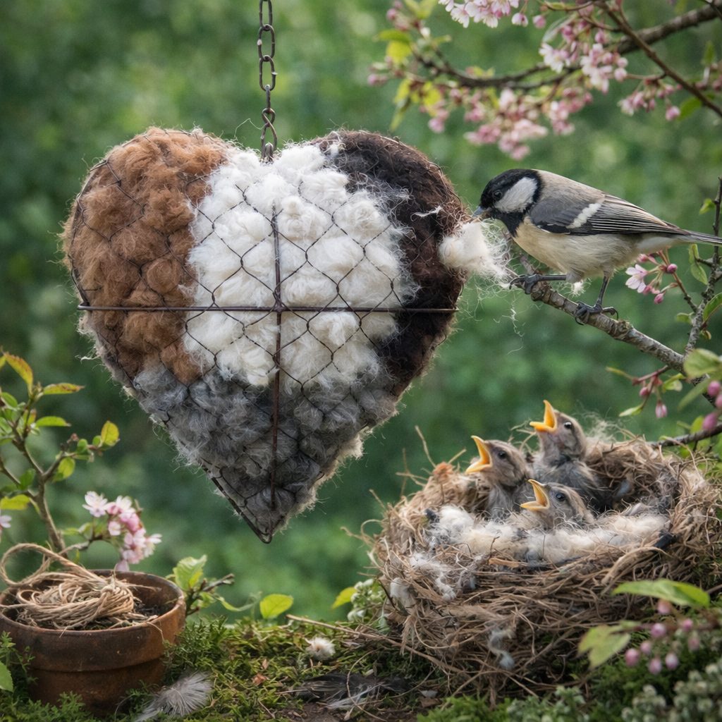Handmade Bird Nesting Heart