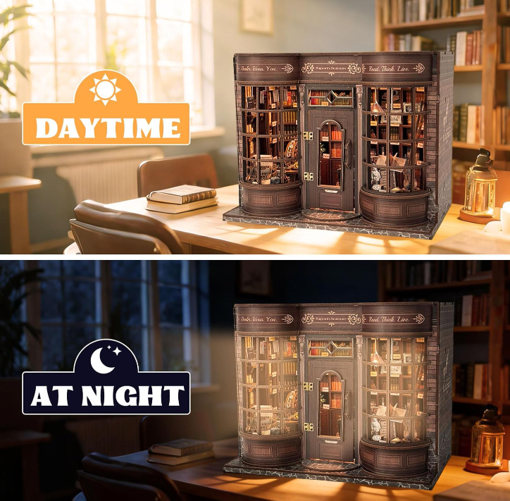 Hoggor Bookstore-DIY 3D Book Nook Model Kit