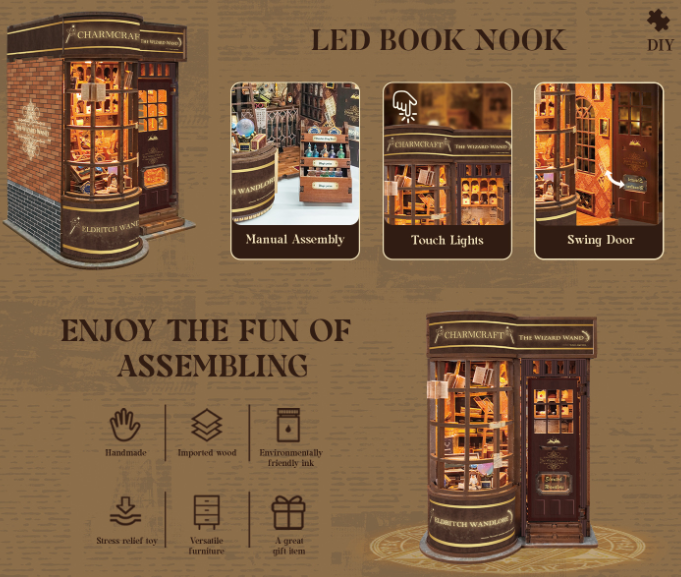 Magic Wand Store-DIY 3D Book Nook Model Kit