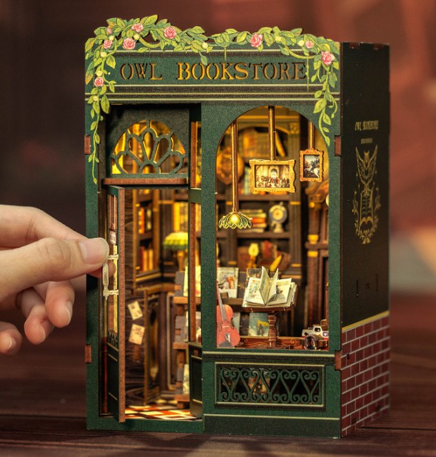 Mini Owl Bookstore-DIY 3D Book Nook Model Kit