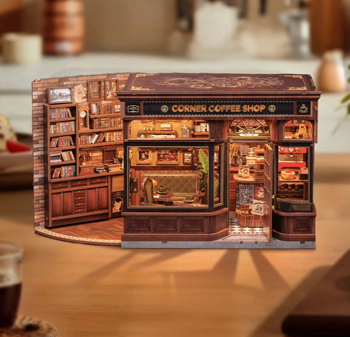 Corner Coffee Shop-DIY 3D Book Nook Model Kit