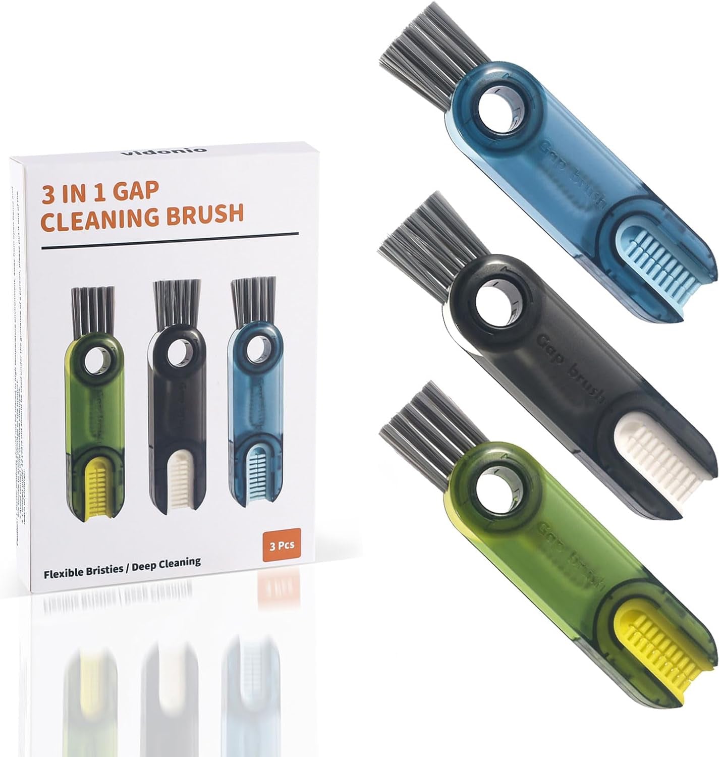 3-in-1 Cup Lid Gap Cleaning Brush Set Multifunctional Kitchen Bottle Cleaner