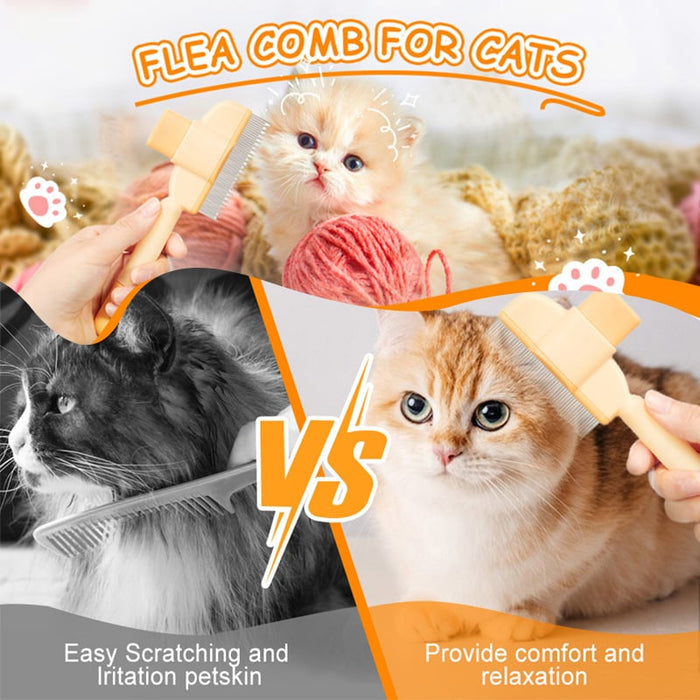 Self-Cleaning Flea Comb for Pets | Pet Grooming Brush