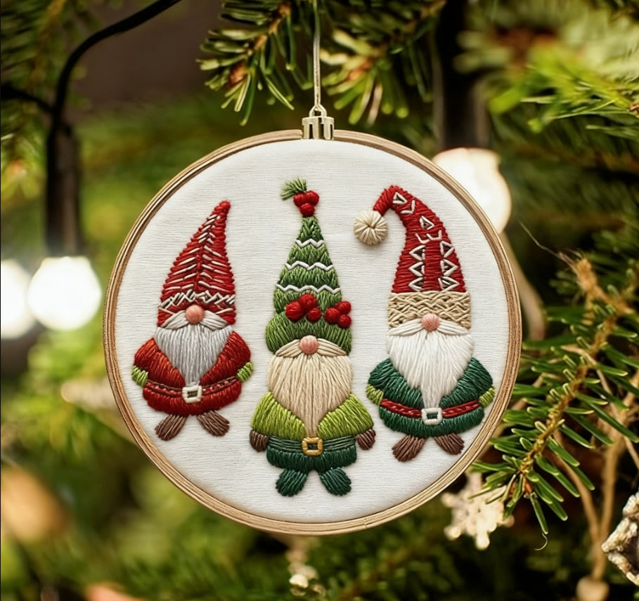 Cozy Christmas Gnome Embroidery Kit