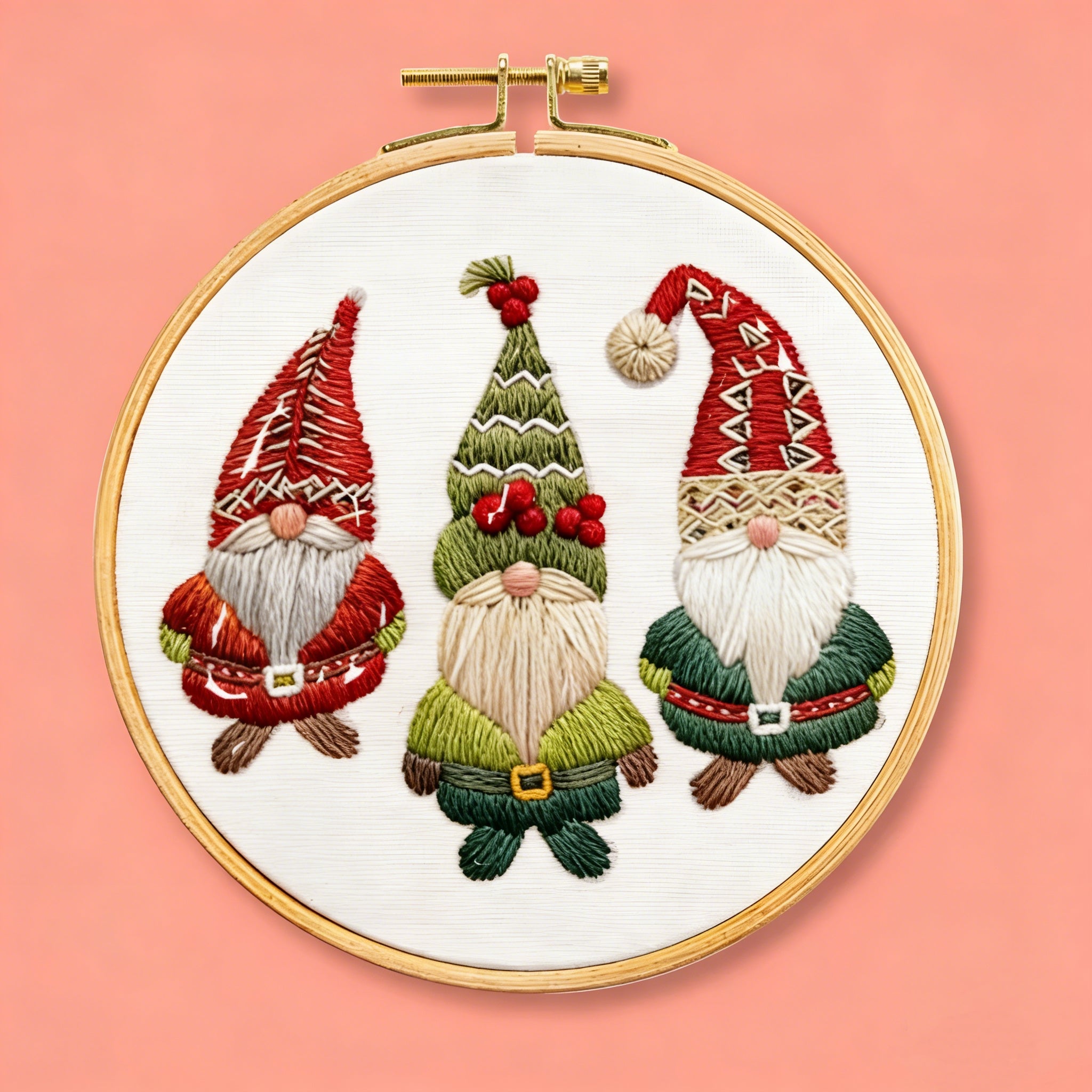 Cozy Christmas Gnome Embroidery Kit