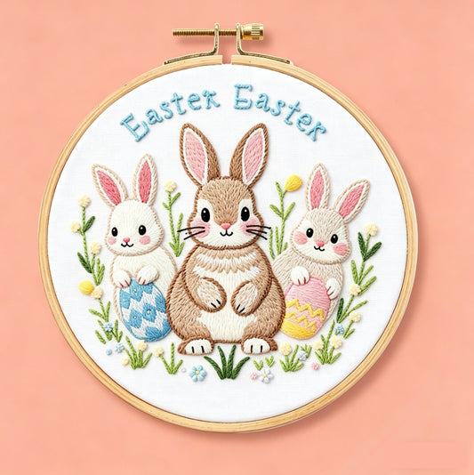 Easter Bunny Trio Embroidery Kit