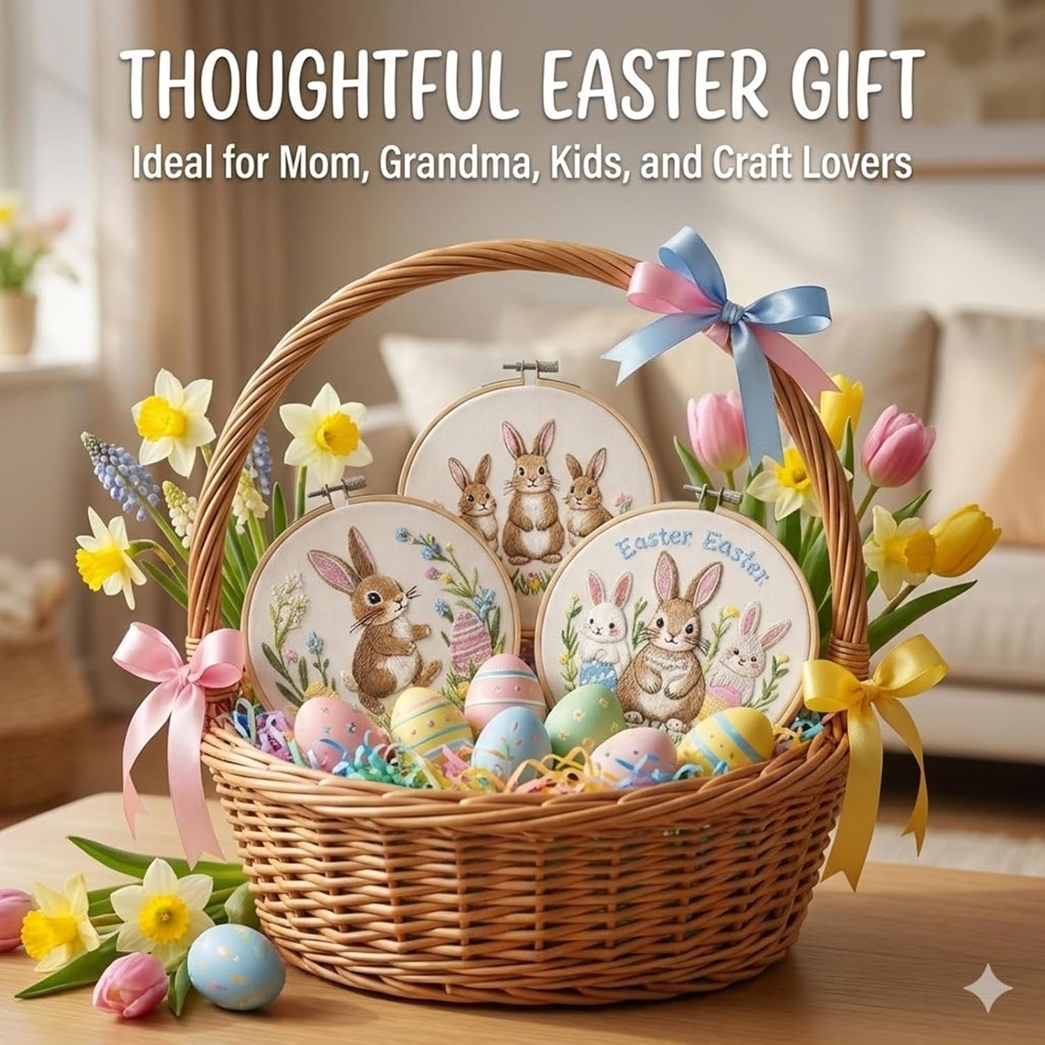 Easter Bunny Trio Embroidery Kit