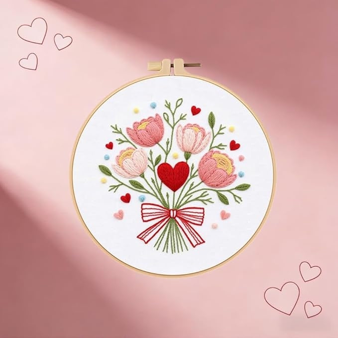 Tulip Love Bouquet Embroidery Kit