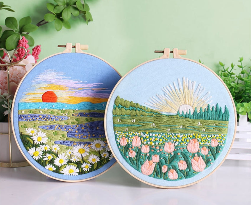 Tulip Mountain Sunrise Embroidery Kit