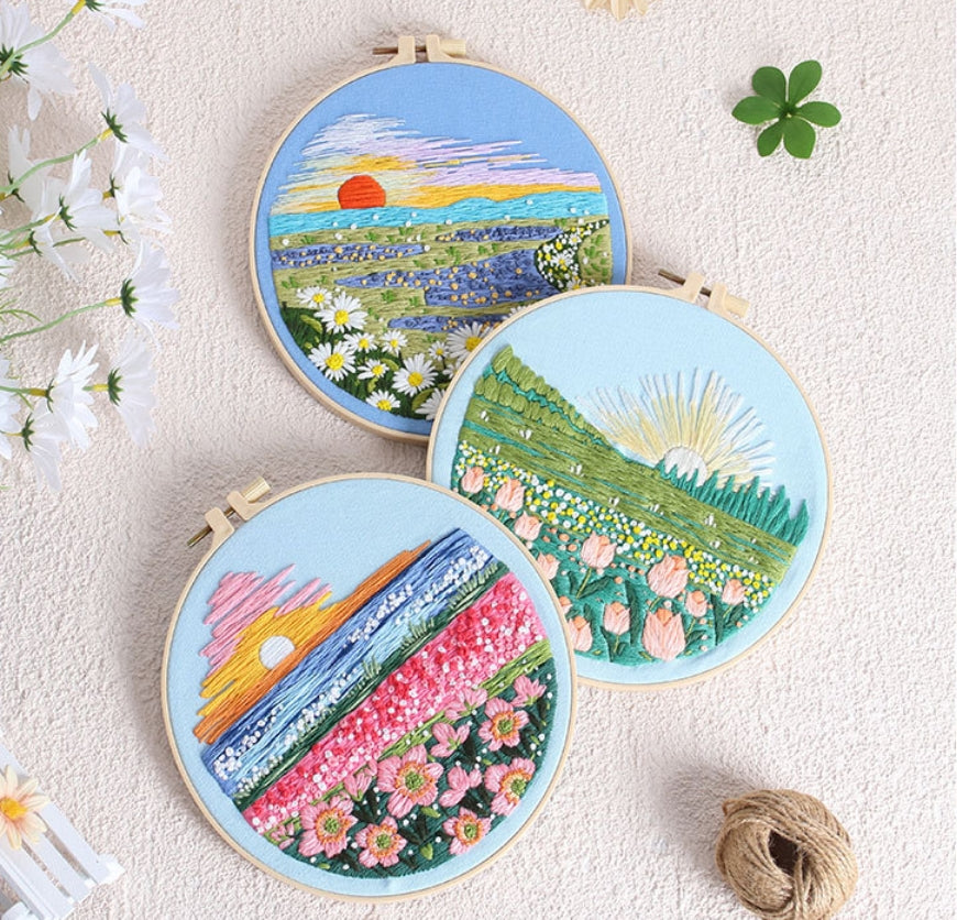 Tulip Mountain Sunrise Embroidery Kit