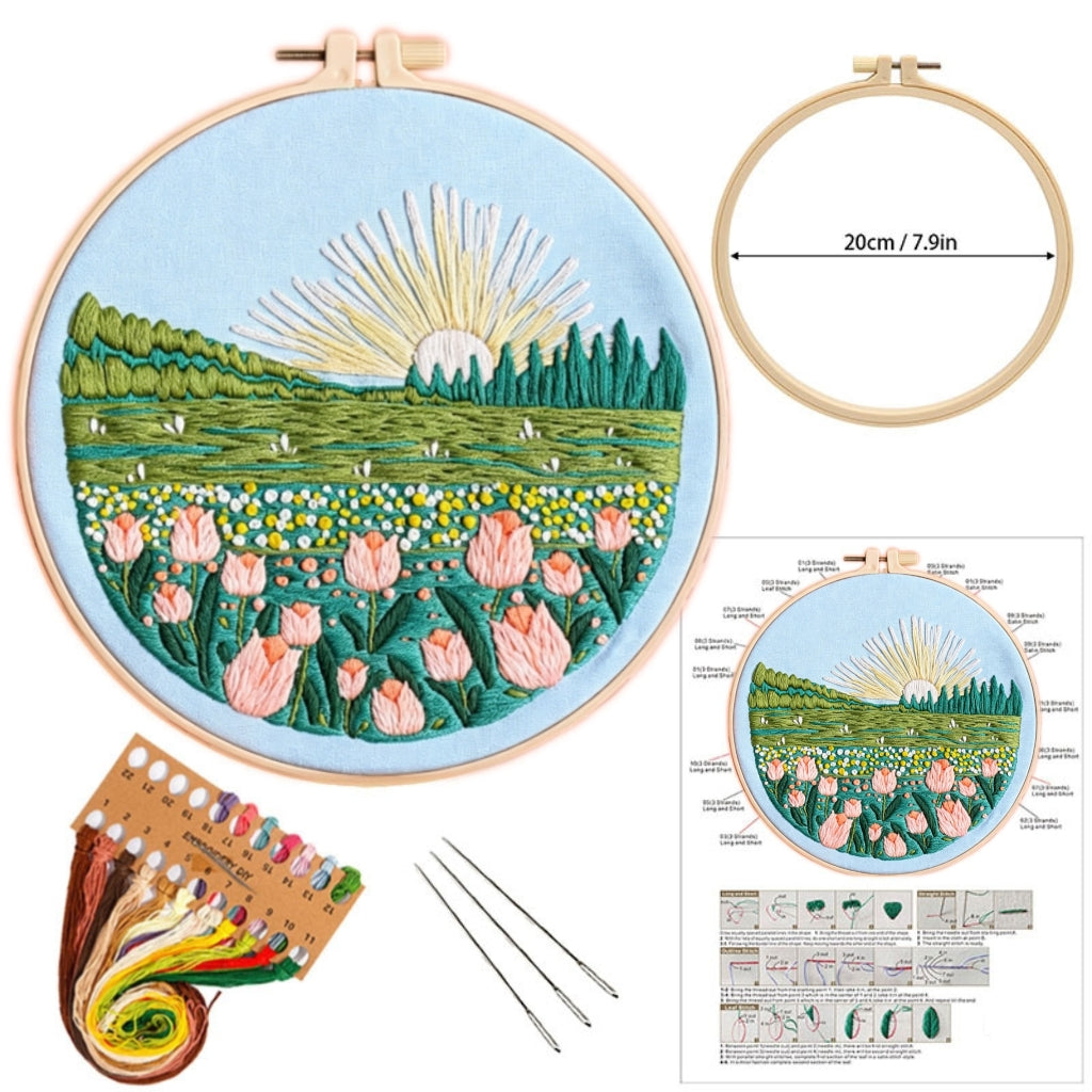 Tulip Mountain Sunrise Embroidery Kit